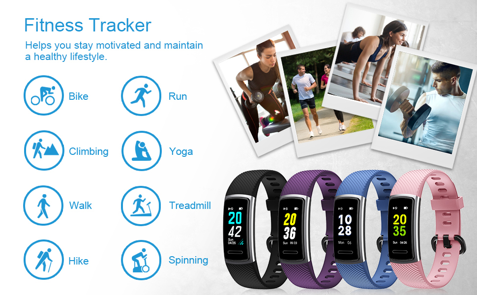 Fitness Trackers with Heart Rate Monitor Waterproof, Calorie