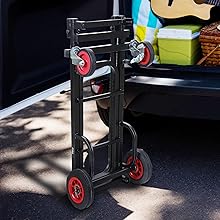 Adjustable Professional Equipment Cart - Compact 8-in-1 Folding Multi-Cart, Hand Truck/Dolly/