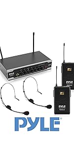 Portable Uhf Wireless Microphone System - Battery Operated Dual Bluetooth Cordless Microphone
