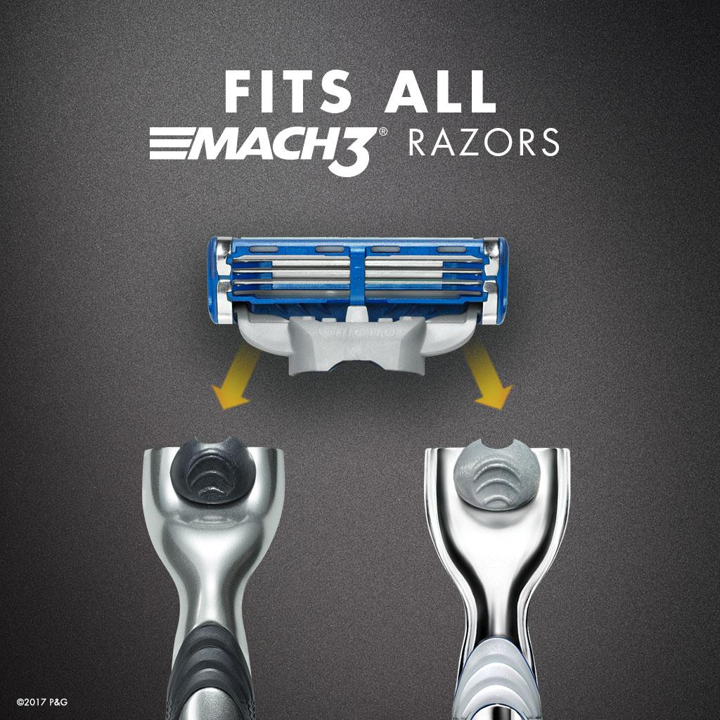 Mach3 Gillette Turbo Men's Razor Blade Refills, 8 Count