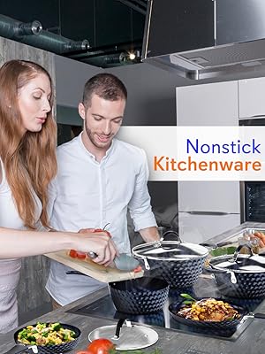 nutrichef cookware;kitchen ware;cooking pots;Blue Diamond Ceramic;Nonstick Kitchen Cookware