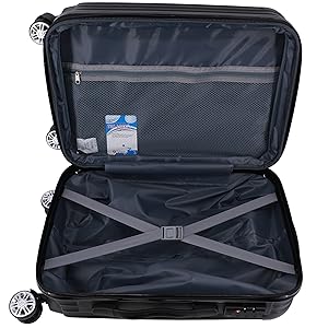 sangle de fixation compartiment zippé poche en filet fermée