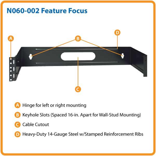 Tripp Lite 2U Hinged Wall Mount Patch Panel Bracket (N060