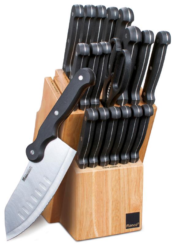 Ronco KN3005BLGEN Rocker 20Piece Knife and Wooden Block
