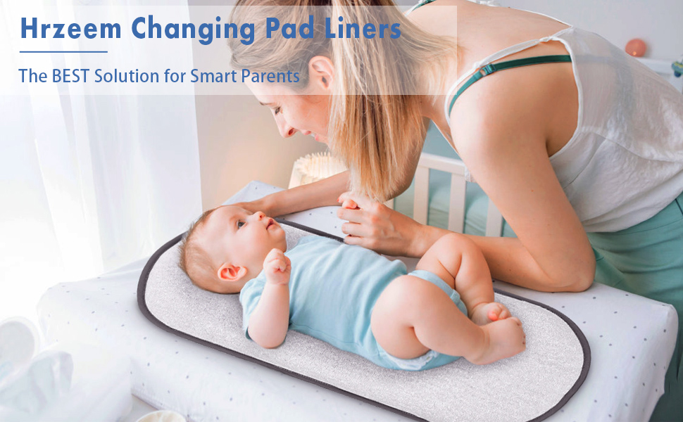 Hrzeem Changing Pad Liners, Waterproof Washable Reusable Changing Pad
