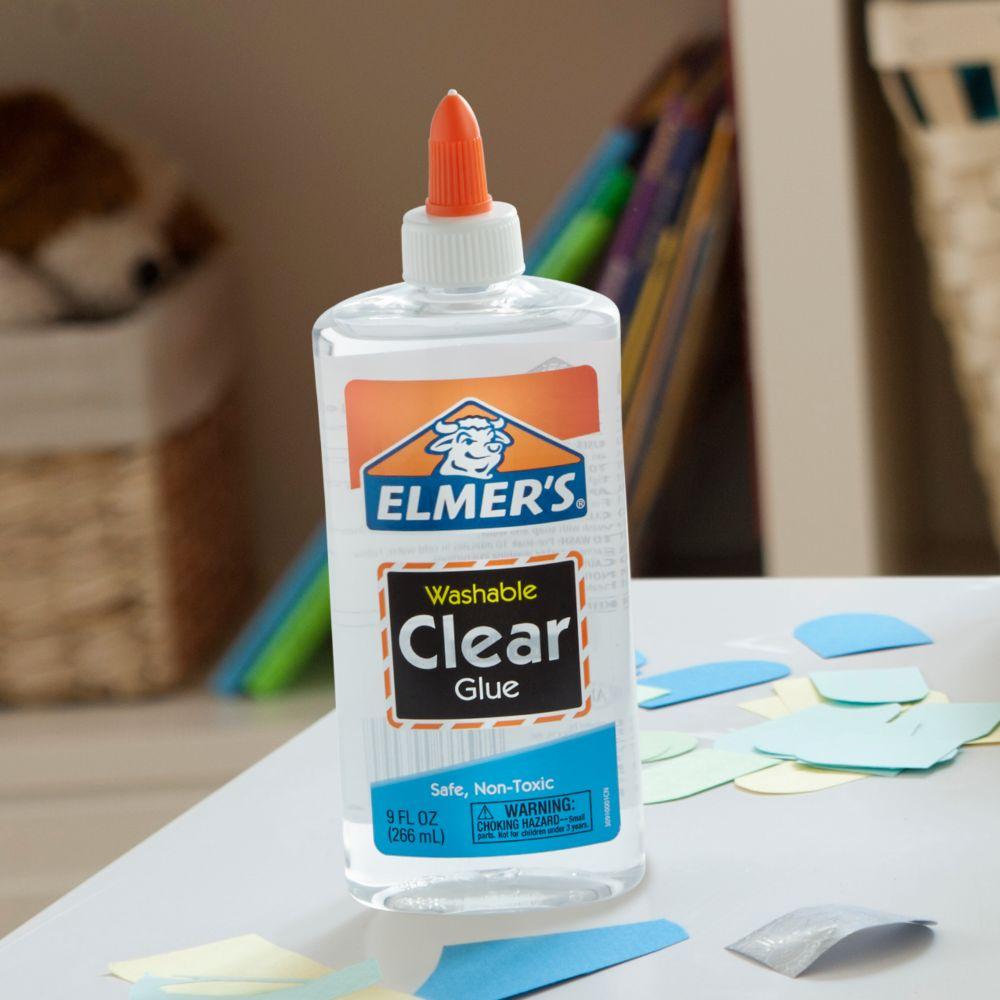 Elmer's Liquid School Glue, Clear, Washable, 9 Ounces, 1