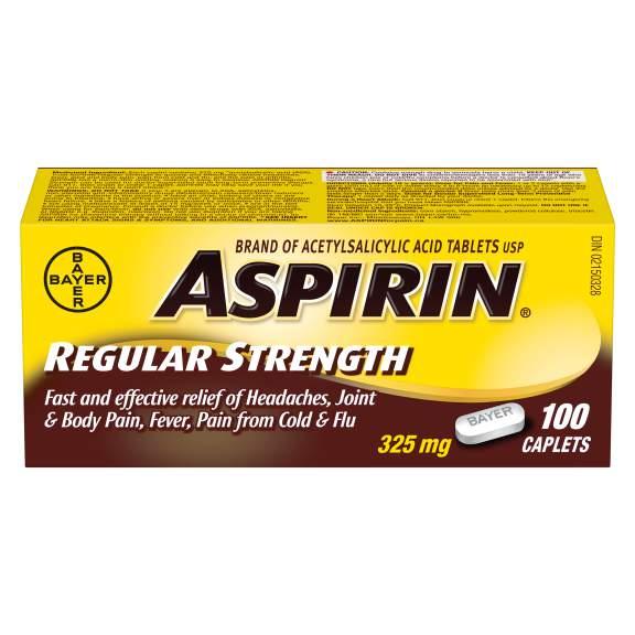 Bayer Aspirin Regular Strength Tablet, 325 mg, 100 tablets Amazon.ca