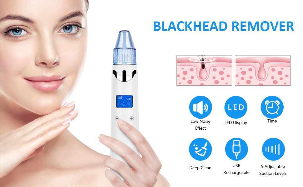 Blackhead Remover, Happyon Pore Vacuum USB Rechargeable