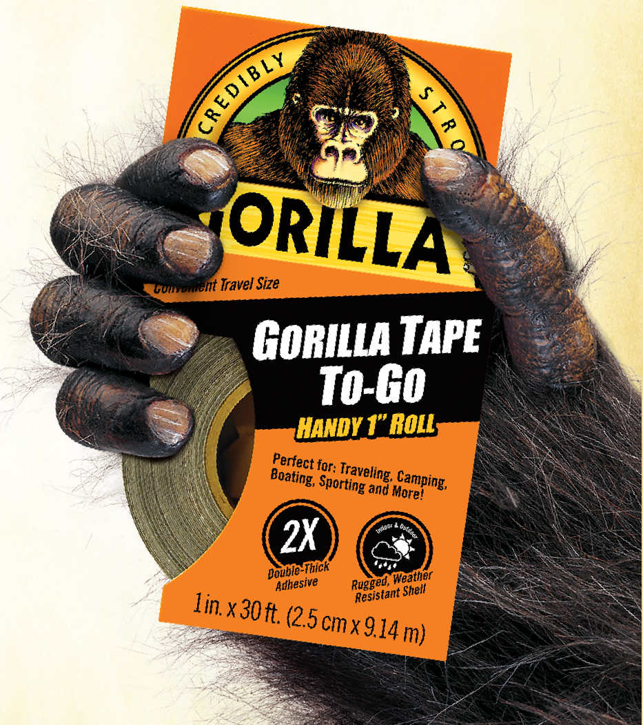 Gorilla 6100101 Duct Tape ToGo, 1" x 30 ft, Black Home Improvement