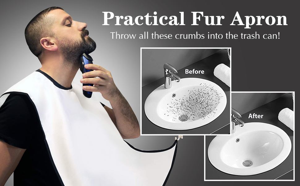 Shaving Beard Bib Grooming Apron With 2 Suction Cups 4 sdhg