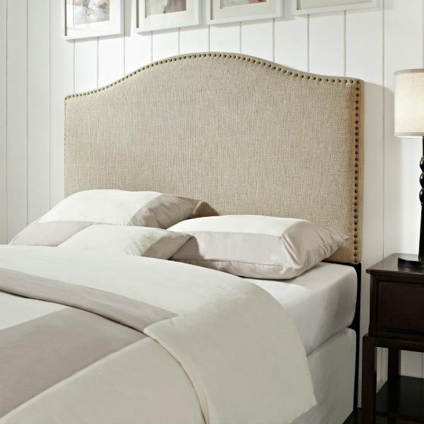 Pulaski Selma Camel Back Linen Panel Headboard, Full