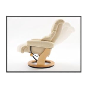 Robas Lund Sessel Leder Relaxsessel TV Sessel mit Hocker bis 130 Kg, Fernsehsessel Echtleder ...