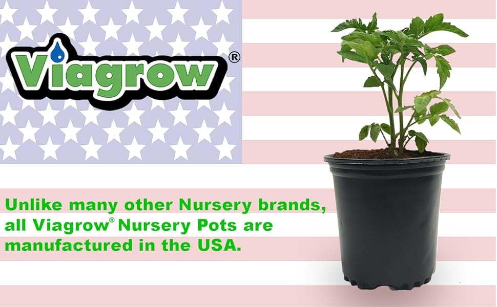Viagrow ½ Gal Plastic Nursery Pots ( .62 gal / 2.5qts / 2.