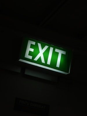 lit up exit sign