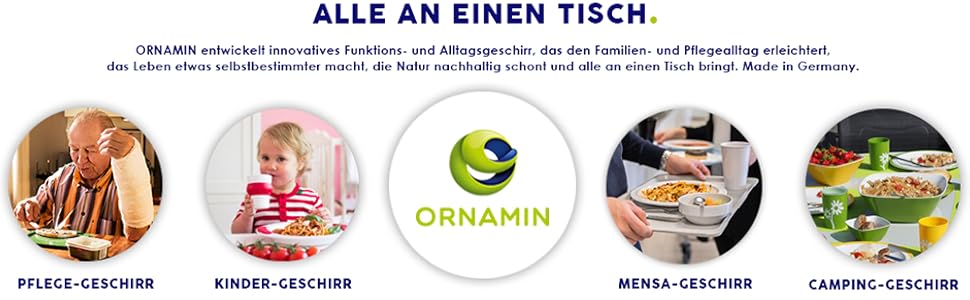 Ornamin;Pflegegeschirr;Melamin;nachhaltig;selbstständig;Camping;kindergeschirr;Demenz;Altenpflege