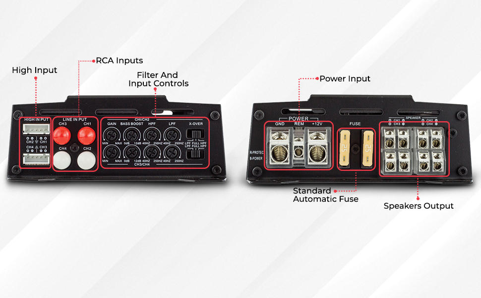 car audio 4 channel amplifier 