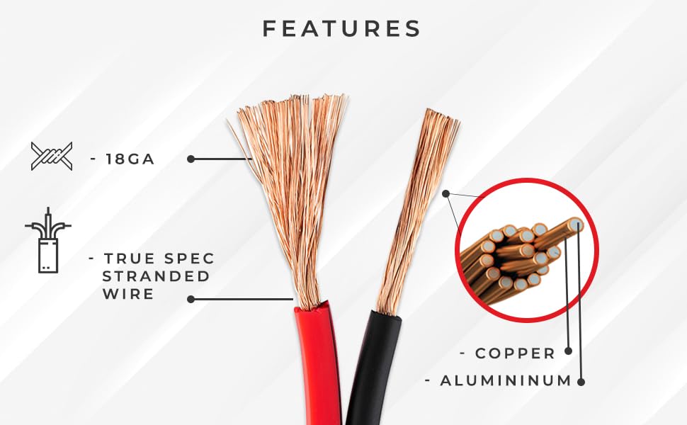 DS18 SW18GA100RB Ultra Flex Speaker Wire Red and Black