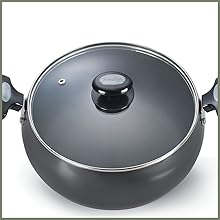 Prestige Hard Anodised Cookware Lifetime Induction Base Sauce Pan, 200mm, Black SPN-FOR1