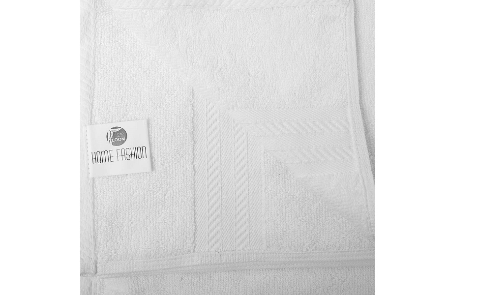 Fresh from Loom Cotton White Bath Towel Set (4pc Bath Towel Multicolor
