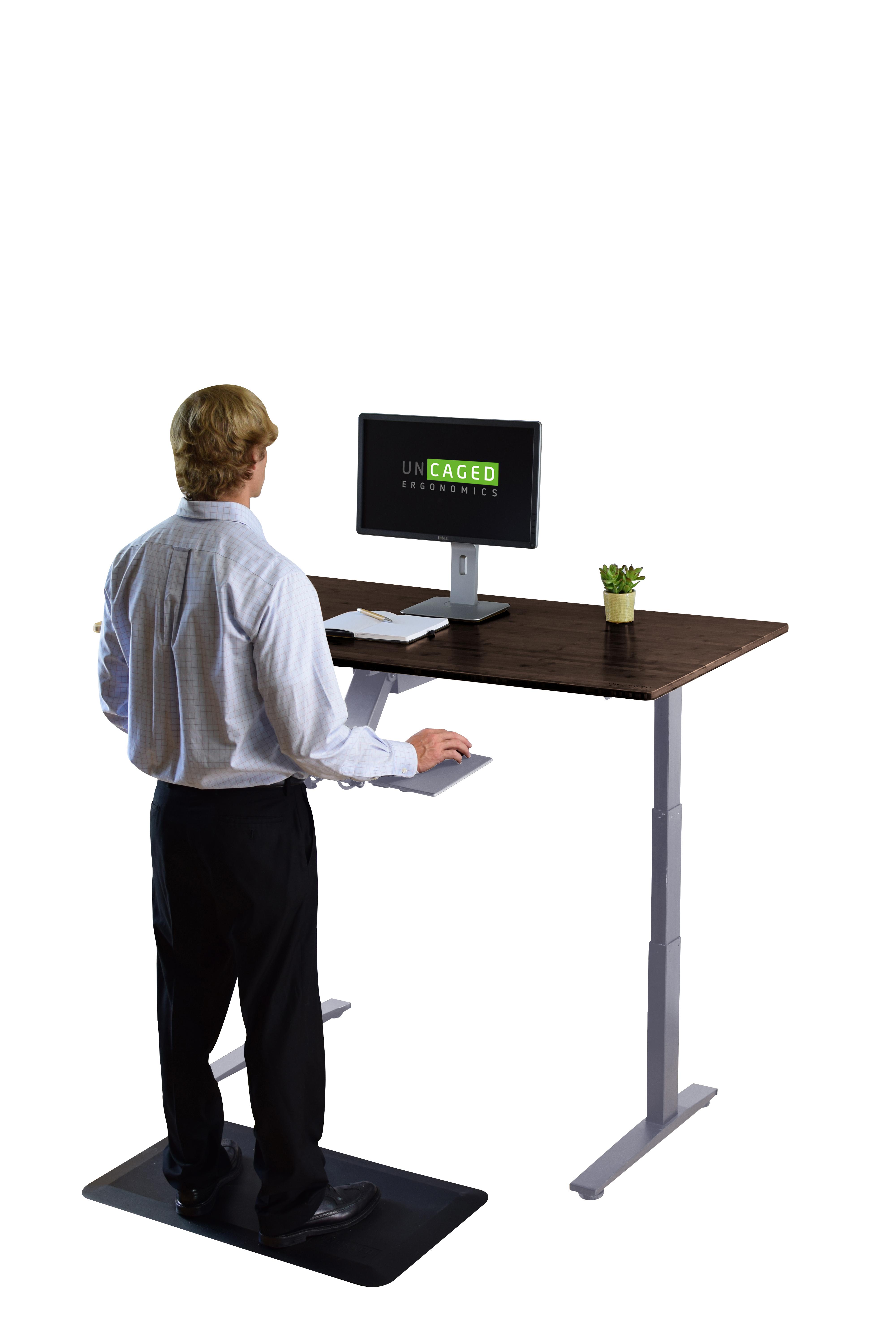 Rise Up 60x30" Bamboo Ergonomic Electric Standing Office Desk. 2 Motors