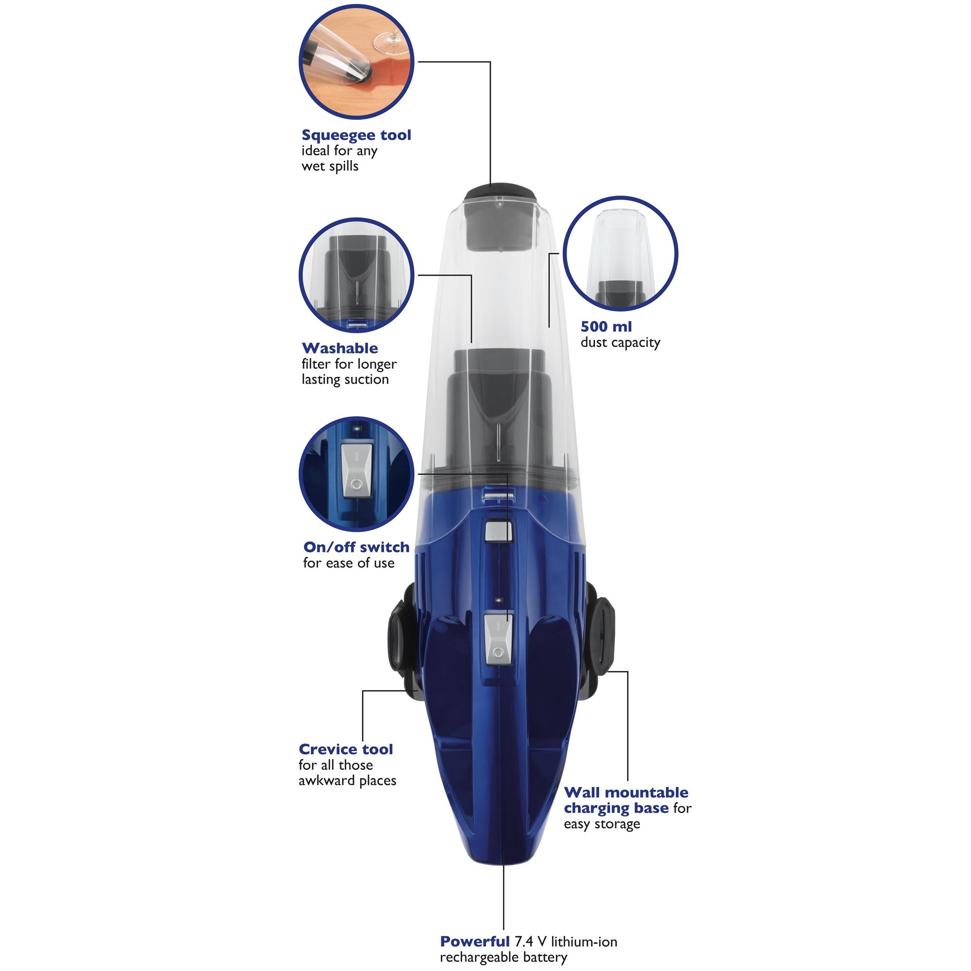 Beldray® BEL0676 7.4 V Cordless Wet & Dry Handheld Vacuum 2200 mAh Li