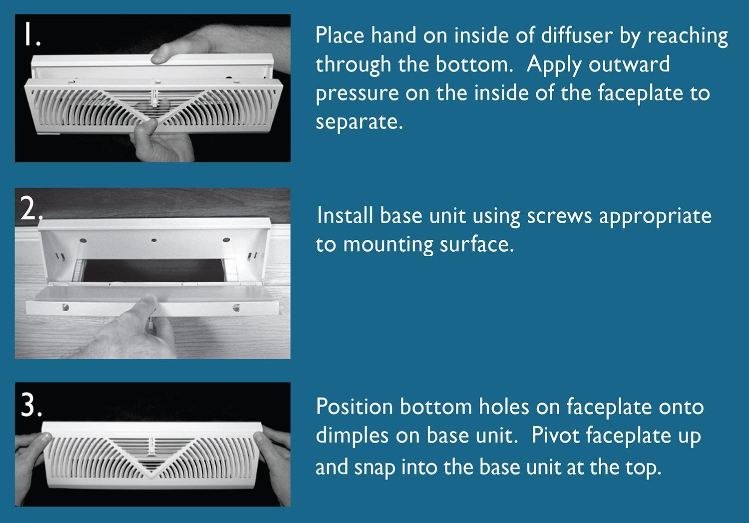 Accord ABBBWH24 Baseboard Register with Sunburst Design, 24Inch(Duct Opening Measurement