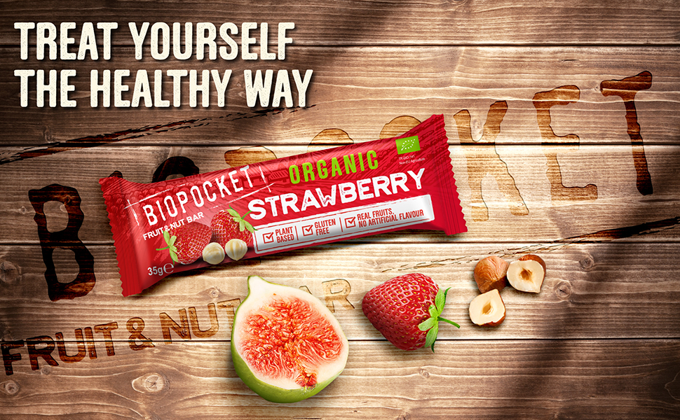 healthy snack, organic bar, organic snack, fruit bar, nut bar, strawberry, sugar free snack