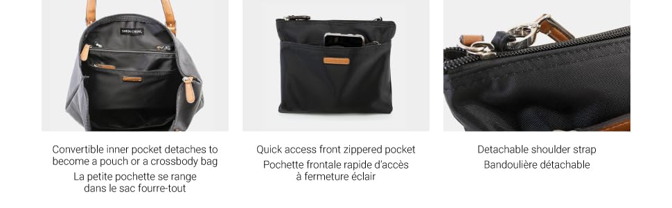 Simon Chang 2 in 1 Tote & Crossbody That converts to a Pouch