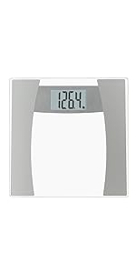 InstaTrack Large Dial Metal Analog Bathroom Scale with Silver Mat