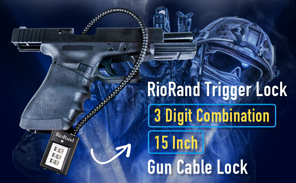 Trigger Lock 3 Digit Combination 15 Inch Gun Cable Lock Pack 5 Compatible with Pistols Hand Gun