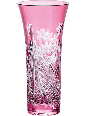 ピンクのガラス製の花瓶 pink objet vase 3types / ピンク オブジェ ベース シリンダー