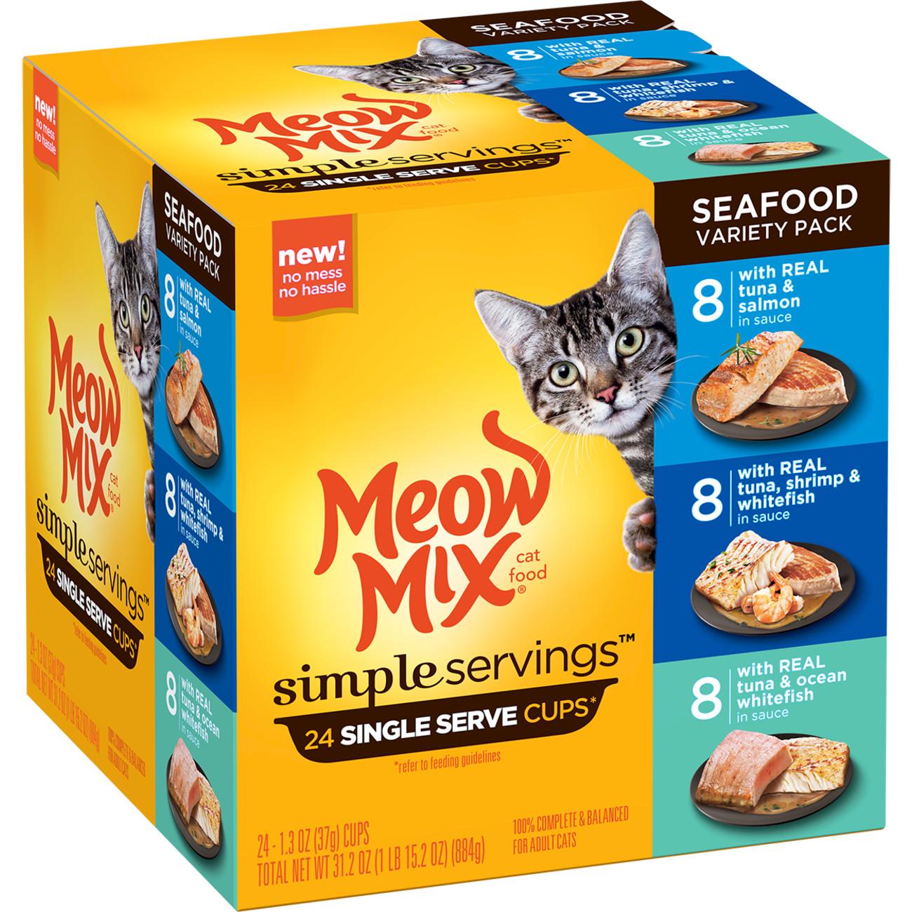 Meow Mix Simple Servings Seafood Variety Pack Wet Cat Food