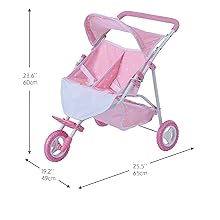stroller; pram; doll stroller; doll pram; doll accessories; baby doll; baby doll stroller; pink