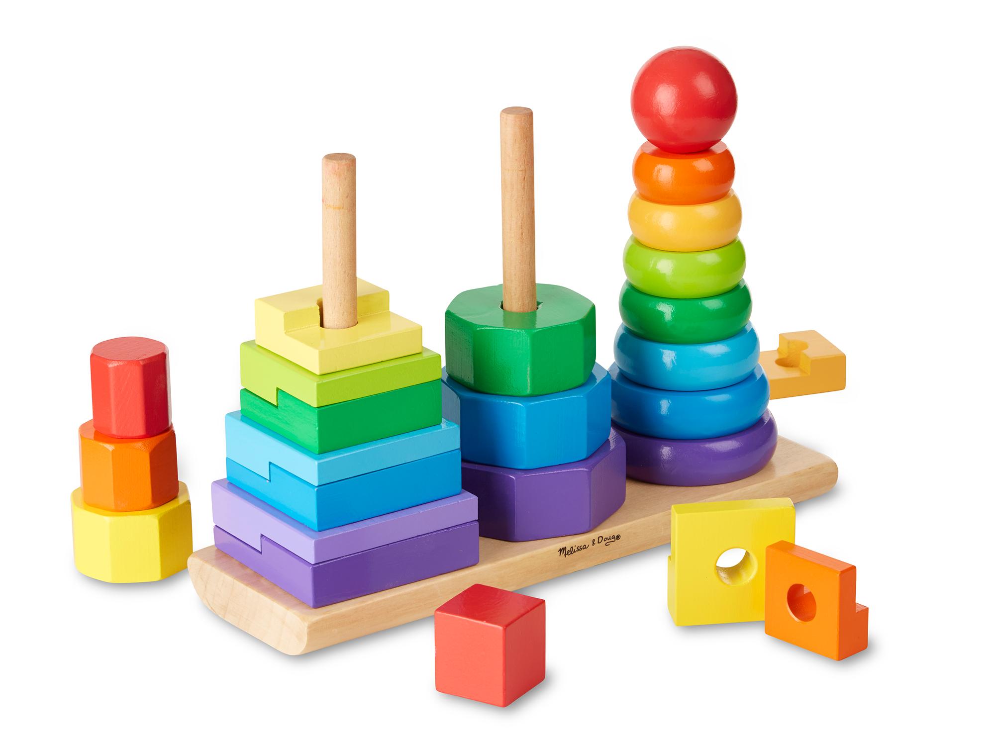 Melissa & Doug Geometric Stacker Wooden Educational Toy Toy Amazon