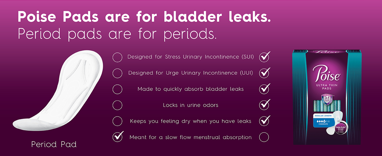 Poise Ultra Thin Incontinence Pads & Postpartum Incontinence Pads, 3 Drop Light Absorbency