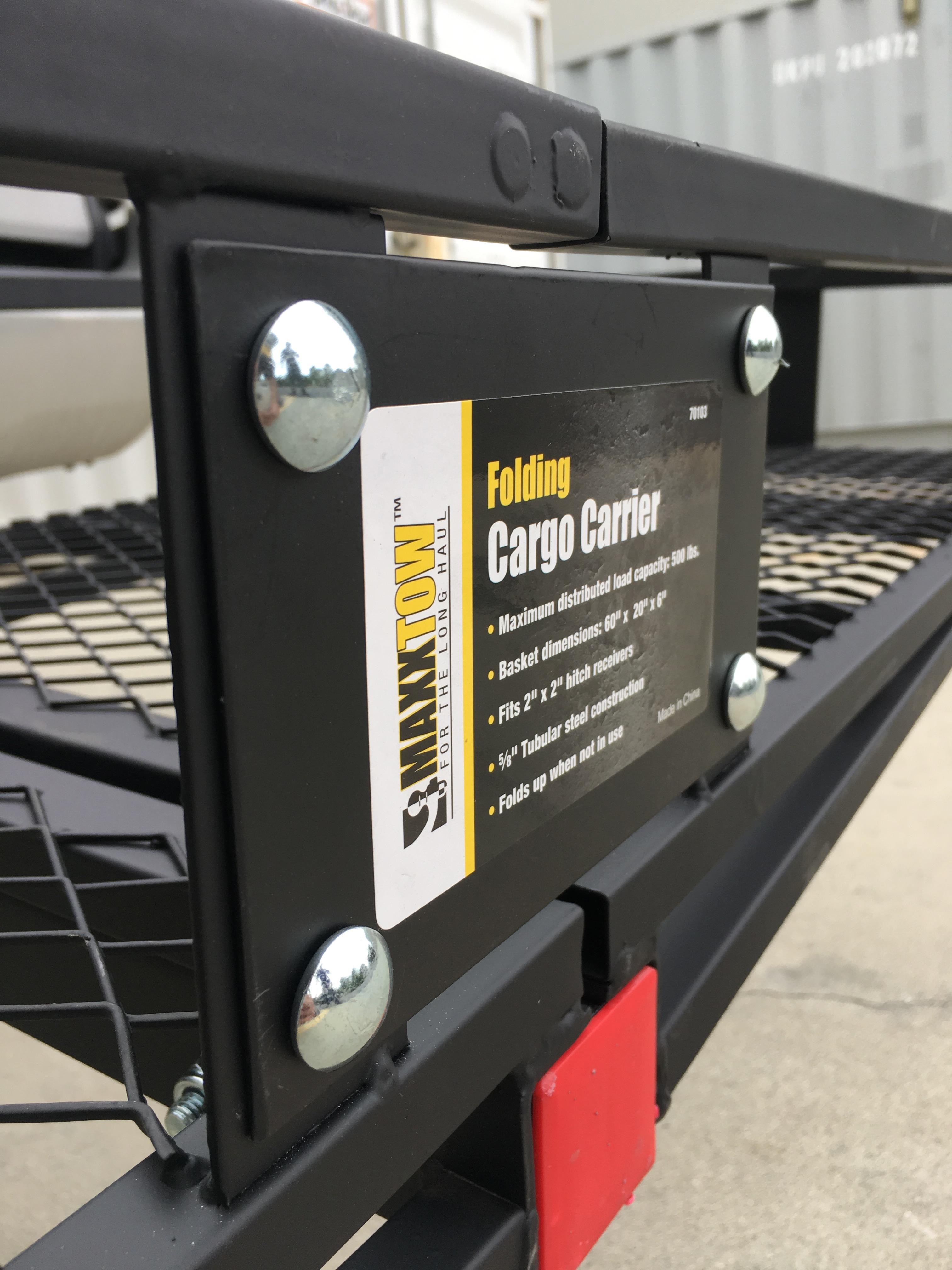 MAXXHAUL 70103 Hitch Mount 60" x 21" Folding Cargo Carrier with High