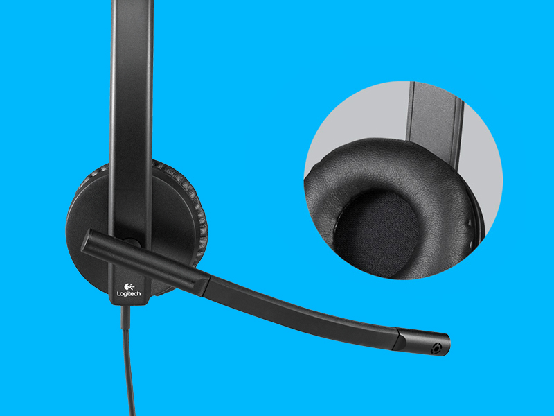 Logitech H570e Stereo Headphones with Noise Cancelling Microphone - Black
