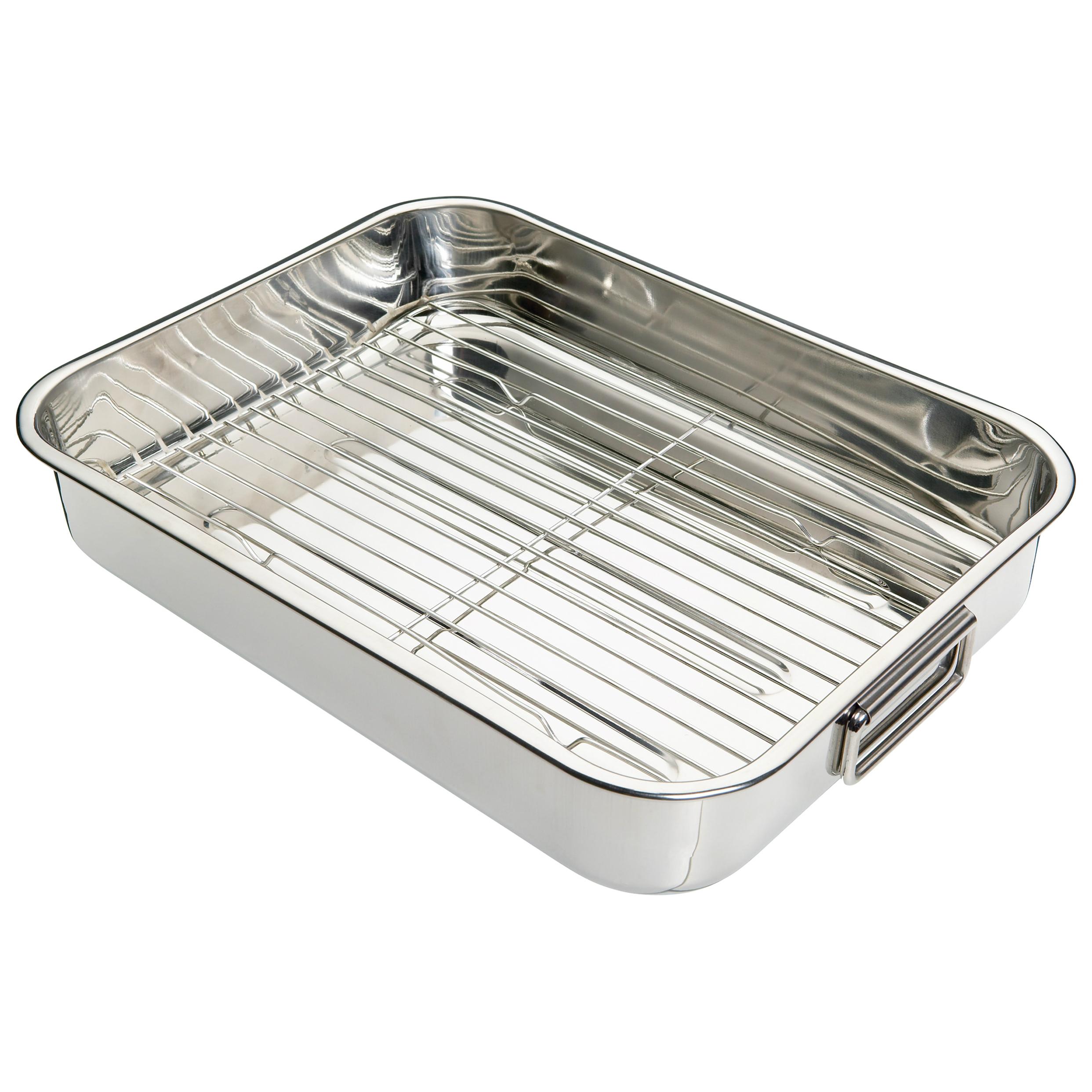 KitchenCraft Stainless Steel Roasting Tin with Rack, Large, 43 x 31 cm