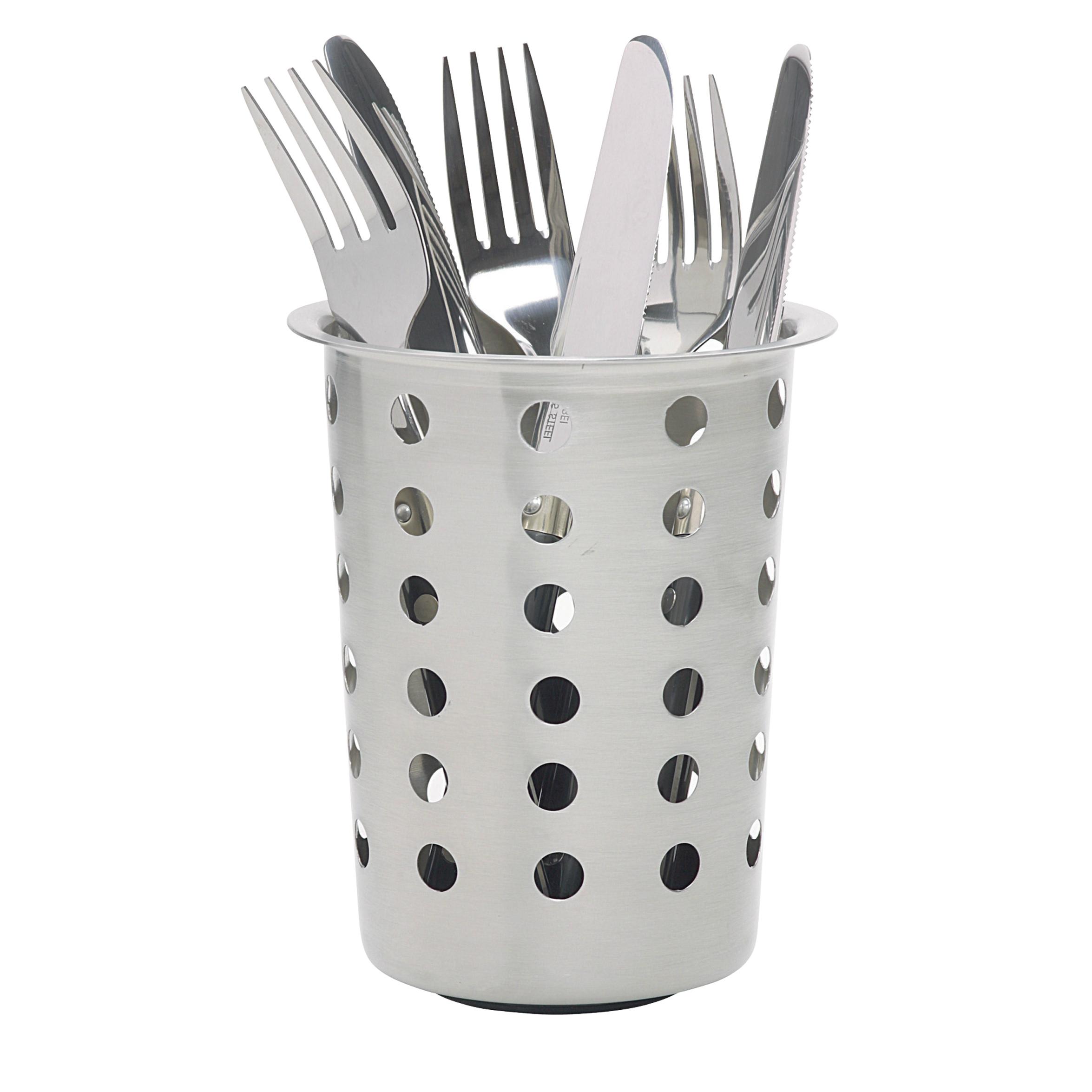 KitchenCraft Modern Stainless Steel Cutlery Drainer, 12 x 12 x 14 cm (4