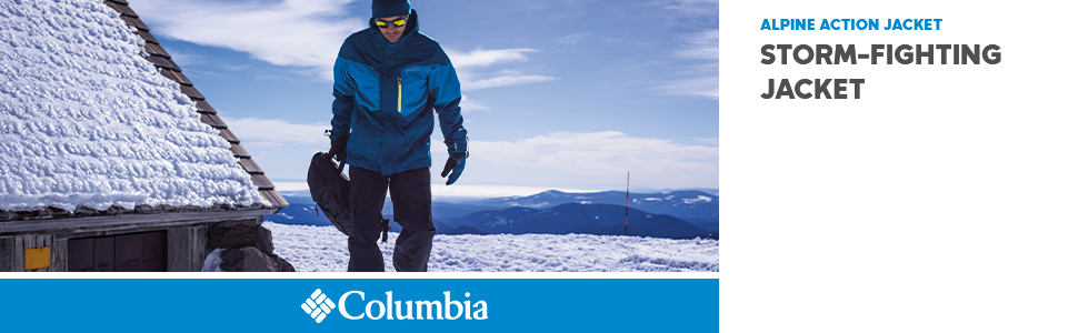 columbia men's alpine action jacket graphite & super blue