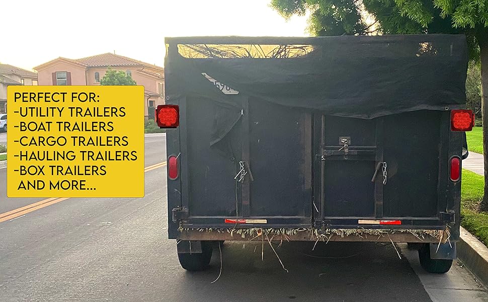 MAXXHAUL 50343 12V LED Submersible Left and Right Trailer Lights for