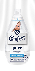 Comfort Pure Ultra Concentrated Fabric Conditioner 58 Washes 870 ml, No.1 for sensitive skin