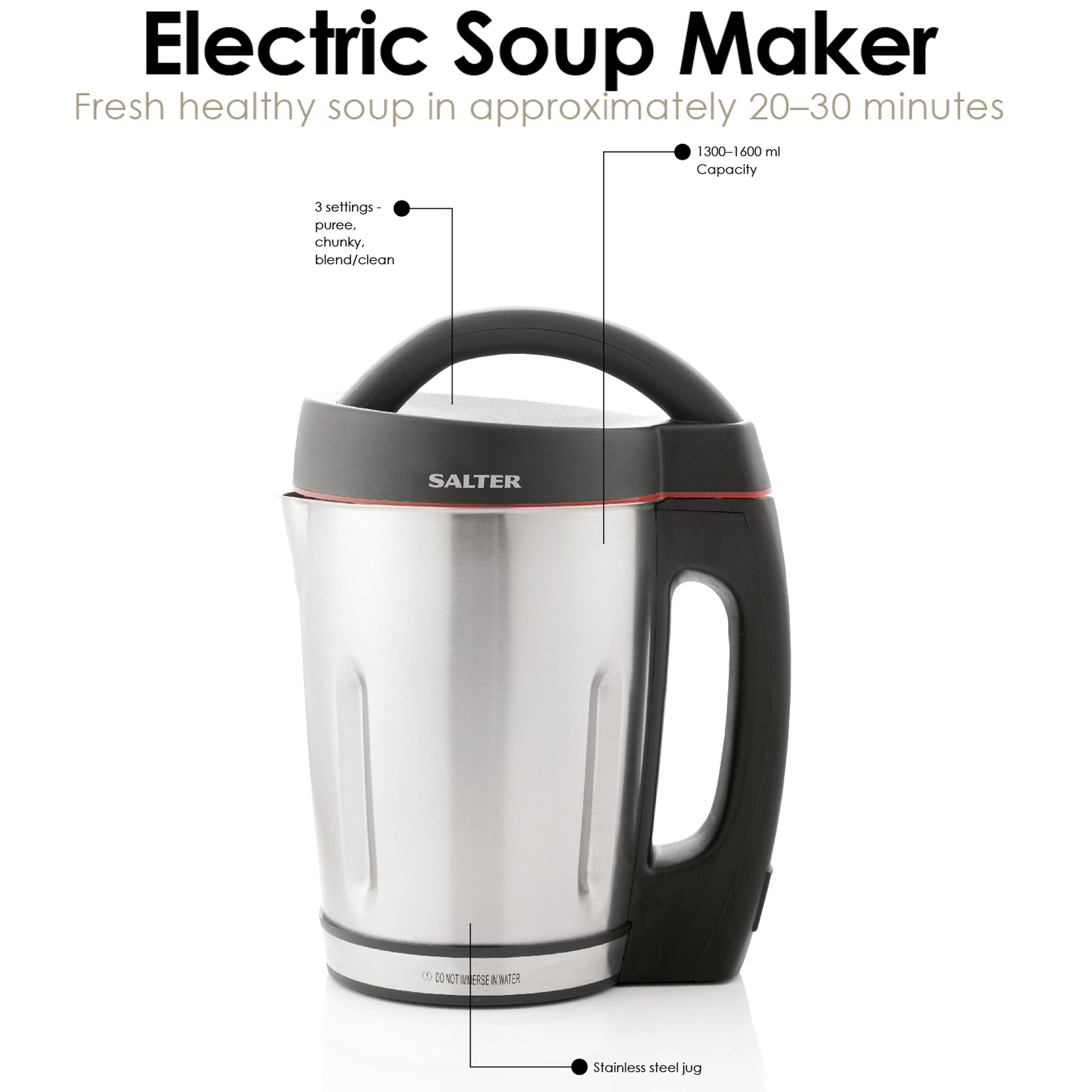 Salter EK1548 Electric Soup Maker, 1.6 Litre, 1000 W, Stainless Steel