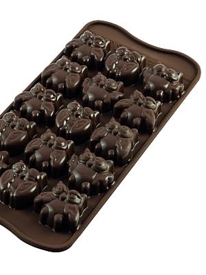 SCG26 Molde de Silicona para chocolatines con Forma de búho, Color marrón