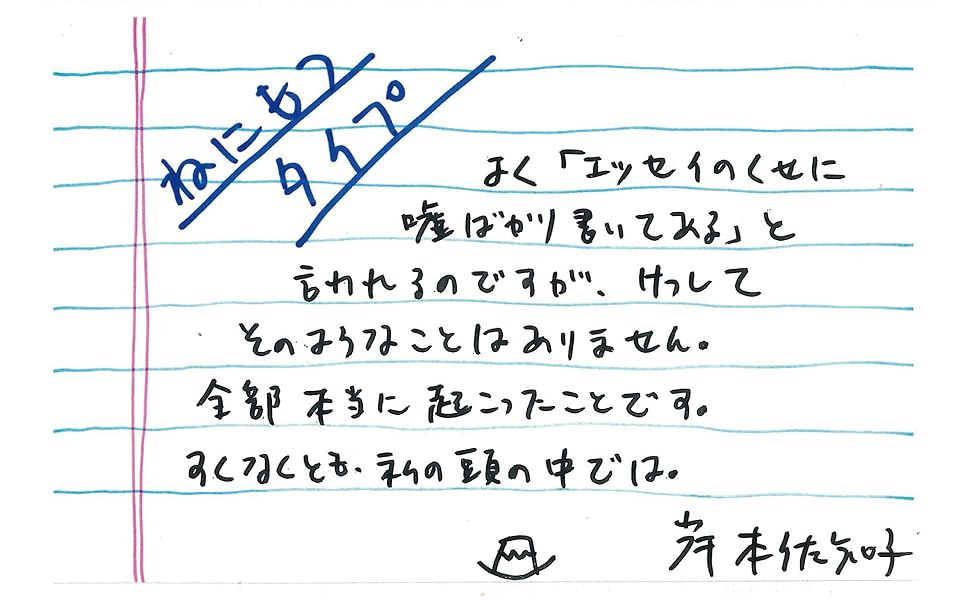 よく エッセイのくせに嘘ばかり書いてある と言われるのですが、けっしてそのようなことはありません。全部本当に起こったことです。すくなくとも、私の頭の中では。岸本佐知子