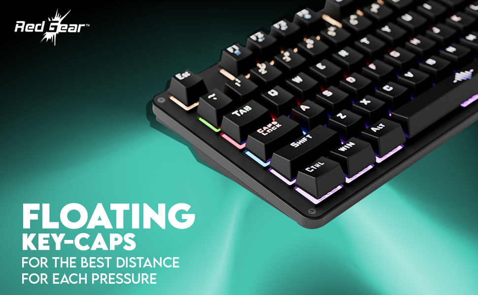 Redgear Shadow Amulet Keyboard: Clicky Blue Switches & Rainbow LED -9