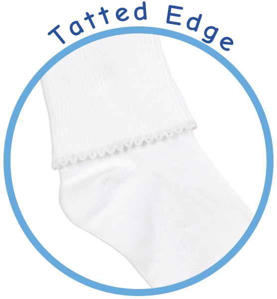 Jefferies Socks Baby Girls' Seamless Tatted Edge Socks 3 Pair Pack Infant And