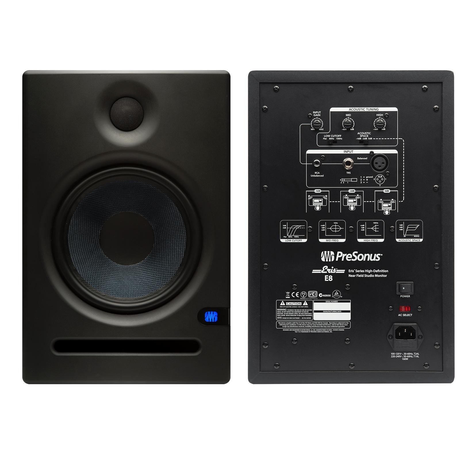 Amazon.com: PreSonus Eris E8 2-Way Active Studio Monitors (Single ...