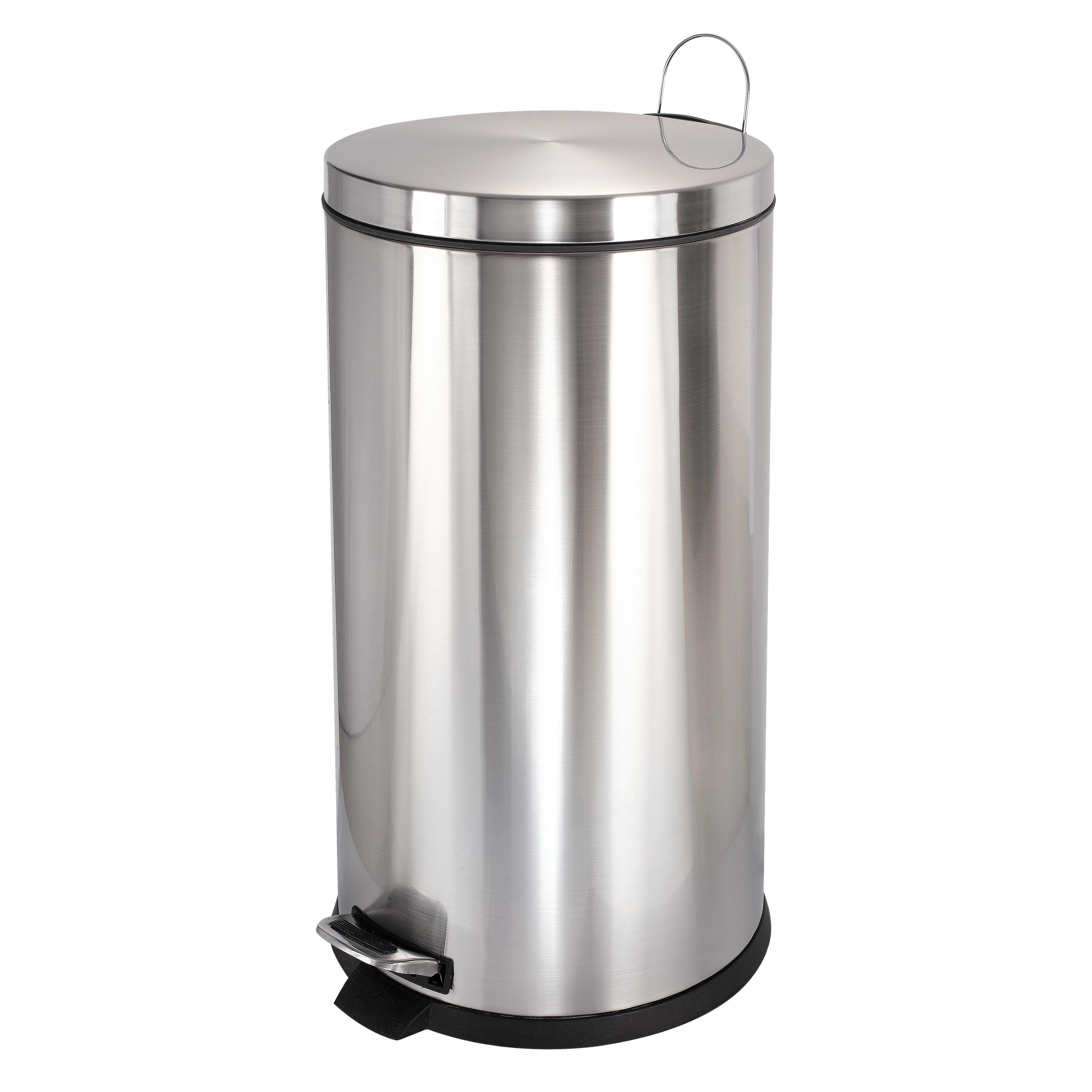 Creative Home 03075 30 L Stainless Steel Round Shaped Push To Open Trash Can Amazon.ca Home