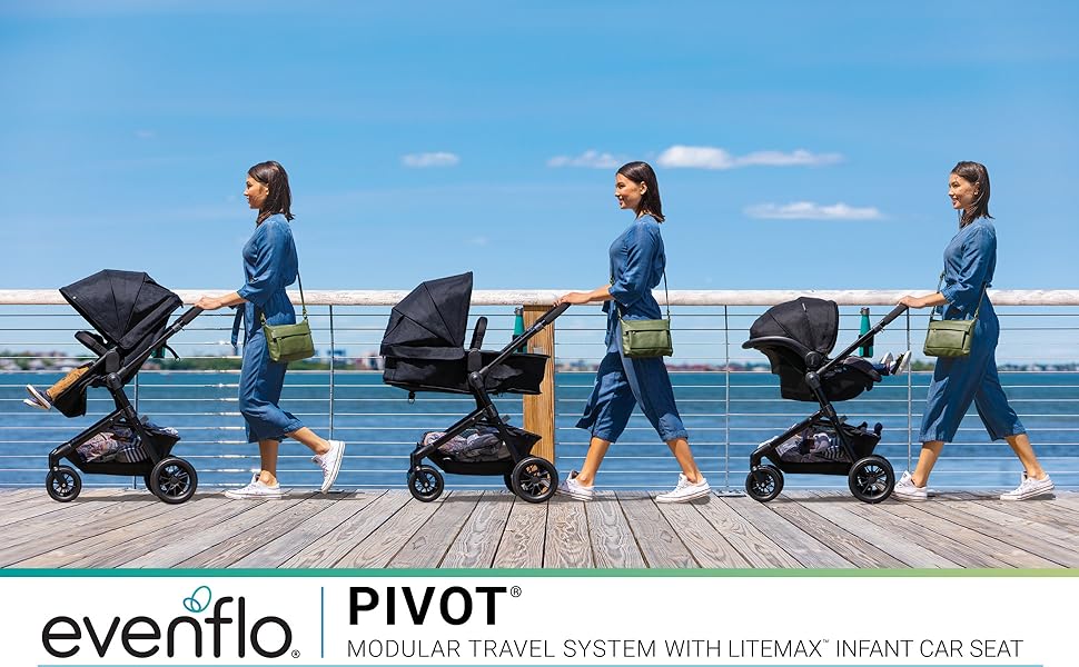 ベビーカー・バギー Evenflo Pivot Modular Travel System Evenflo Pivot Modular Travel System with LiteMax Infant Car